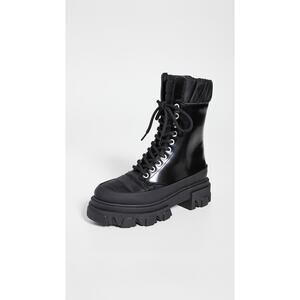 GANNI Track Sole Combat Boots - 38 - Black